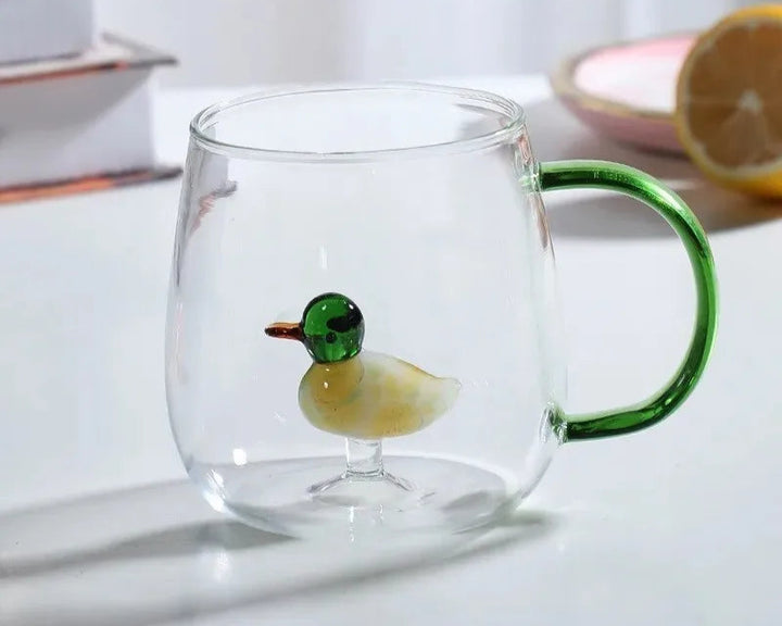 Blüten glass mug – transparent blossom-patterned design – Die-Tassen.de