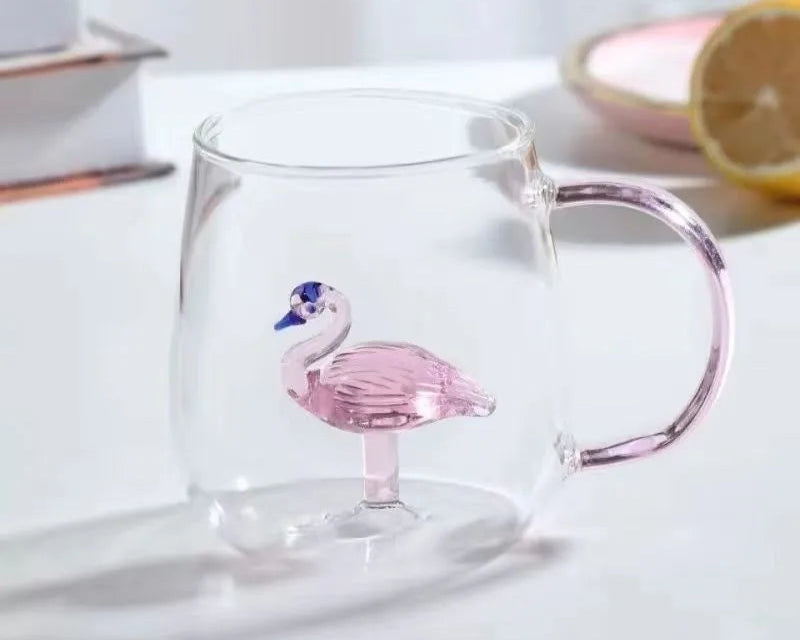 Blüten glass mug – transparent blossom-patterned design – Die-Tassen.de