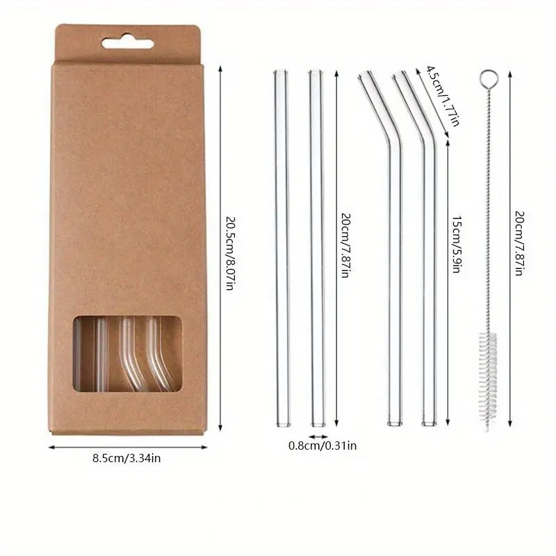 Glass straws set – reusable eco-friendly drinking straws – Die‑Tassen.de