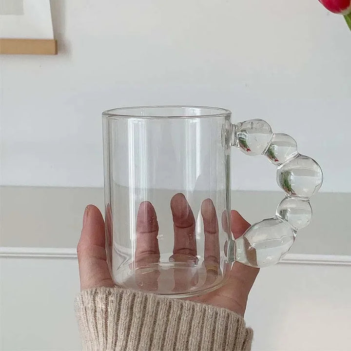 Lüna glass 300 ml – transparent elegant mug with ergonomic round handle – Die‑Tassen.de