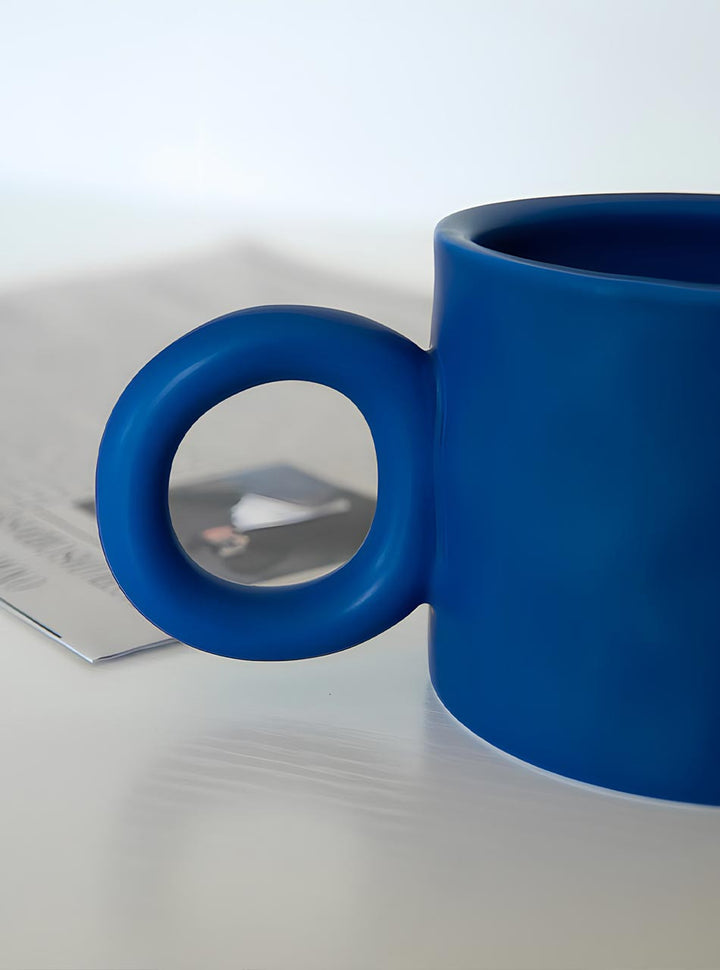Minimalist ceramic mug 450 ml – blue design – Die‑Tassen.de