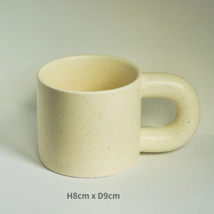 Retro ceramic mug 300 ml – white with white handle – Die‑Tassen.de