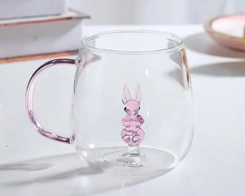 Blüten glass mug – transparent blossom-patterned design – Die-Tassen.de