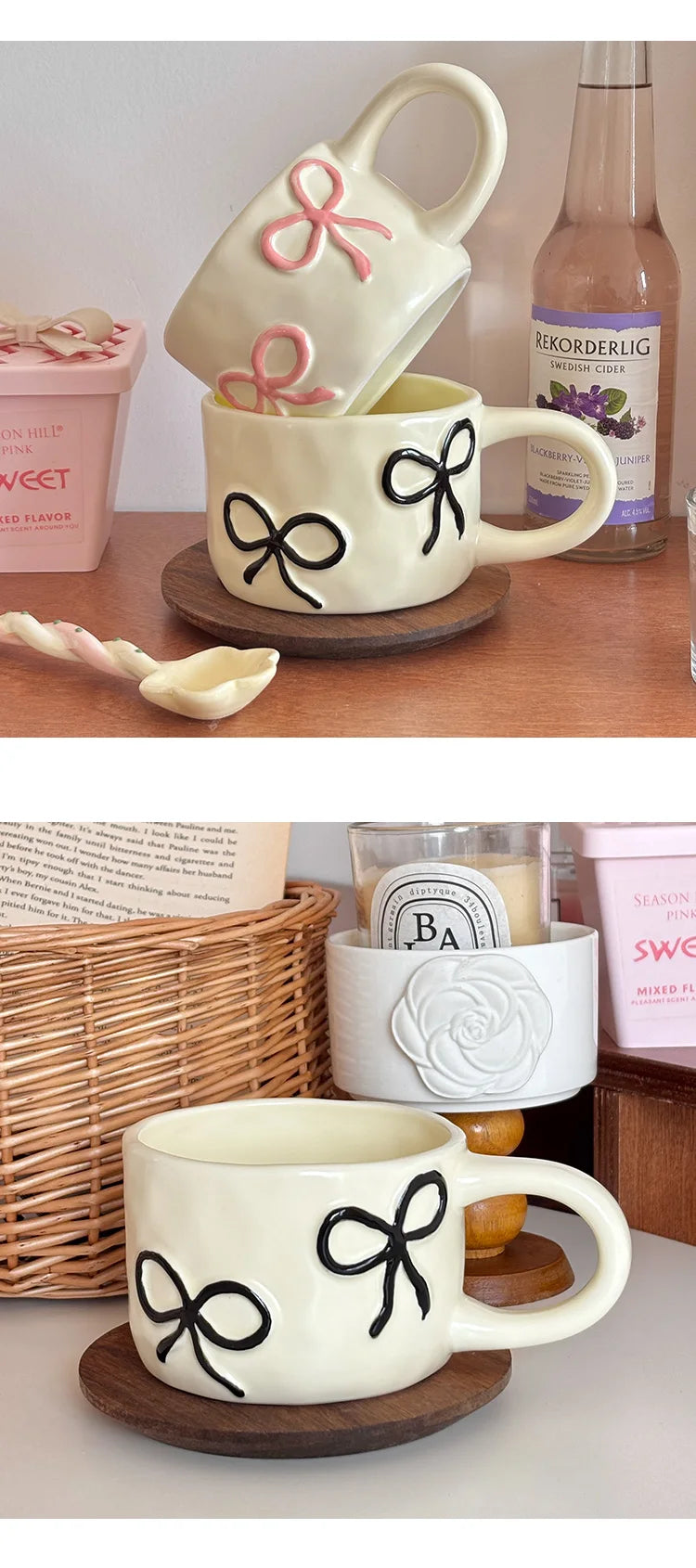 Dainty Bow ceramic mug – charming bow handle design – Die‑Tassen.de