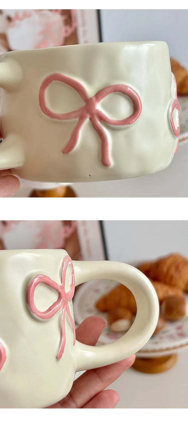 Dainty Bow ceramic mug – charming bow handle design – Die‑Tassen.de