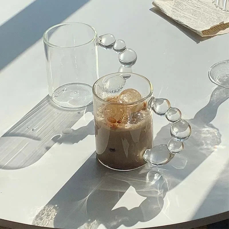 Lüna glass 300 ml – transparent elegant mug with ergonomic round handle – Die‑Tassen.de