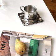 Stainless Steel Cup with Coaster and Spoon – Die‑Tassen.de